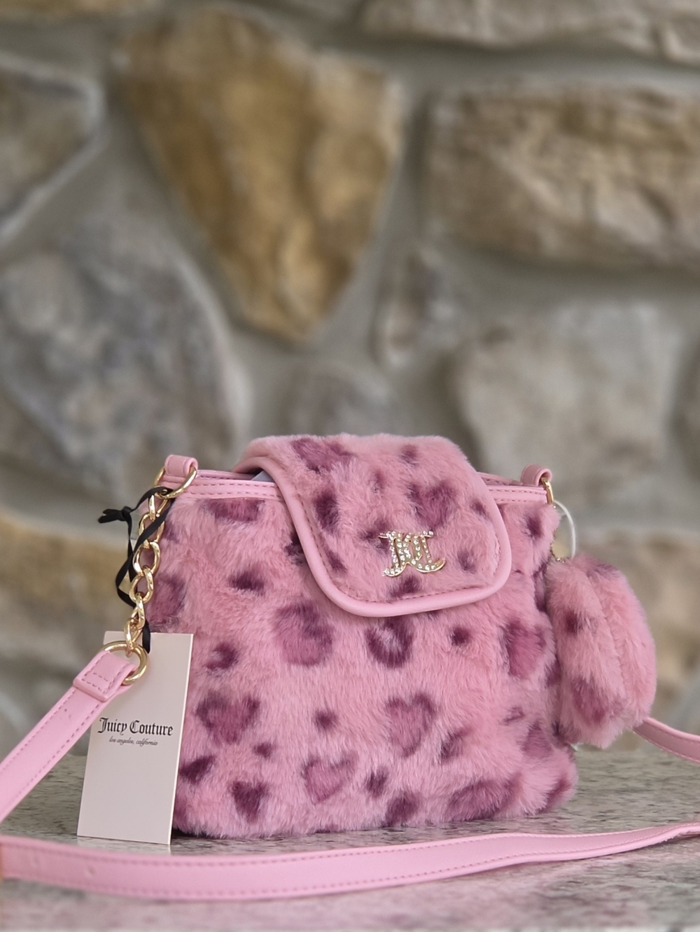 Juicy Couture Live Laugh Pink Leopard Crossbody